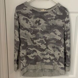 Jane and Delancey Gray Camouflage Sweater